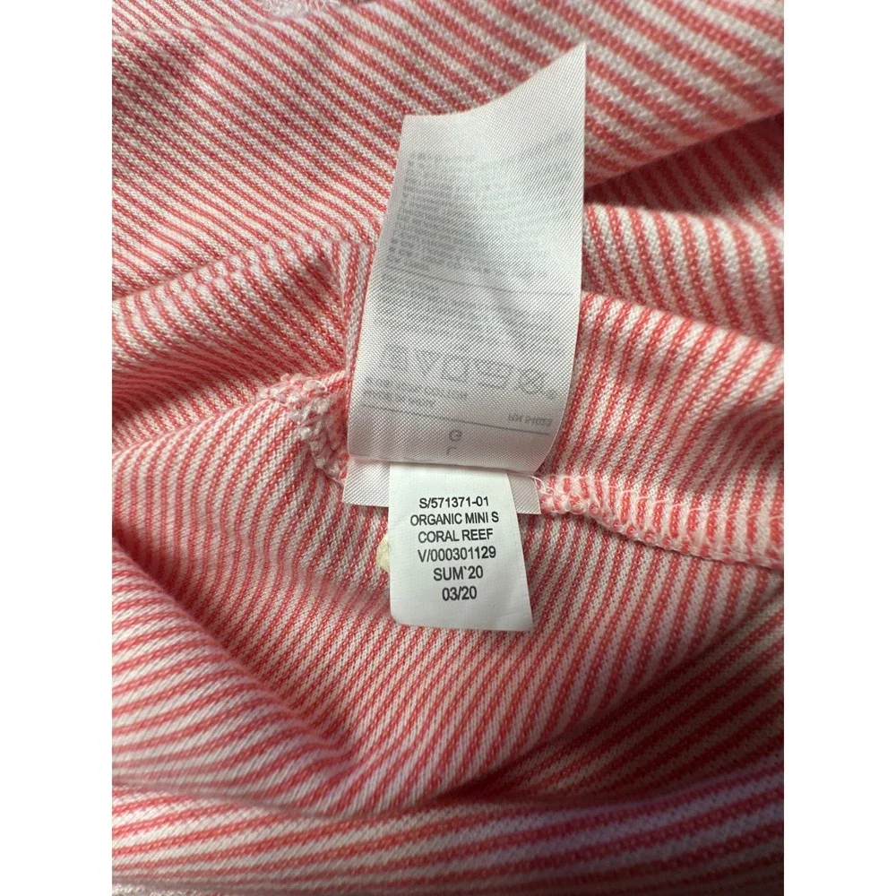 Banana Republic Polo Shirt Men Large Coral Reef Organic Cotton Pique Mini Stripe